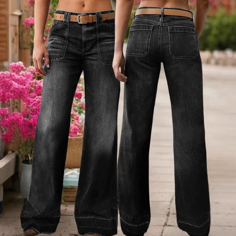🎉 Neujahrsgeschenk – 50% RABATT!👖Retro Flare Jeans für Damen – Schlankmachender Effekt, Komfort-Stretch & Nützliche Taschen