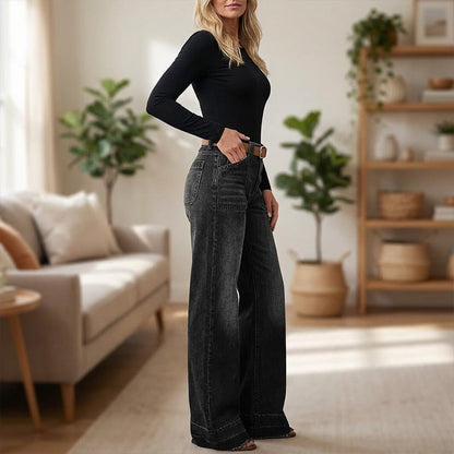 🎉 Neujahrsgeschenk – 50% RABATT!👖Retro Flare Jeans für Damen – Schlankmachender Effekt, Komfort-Stretch & Nützliche Taschen