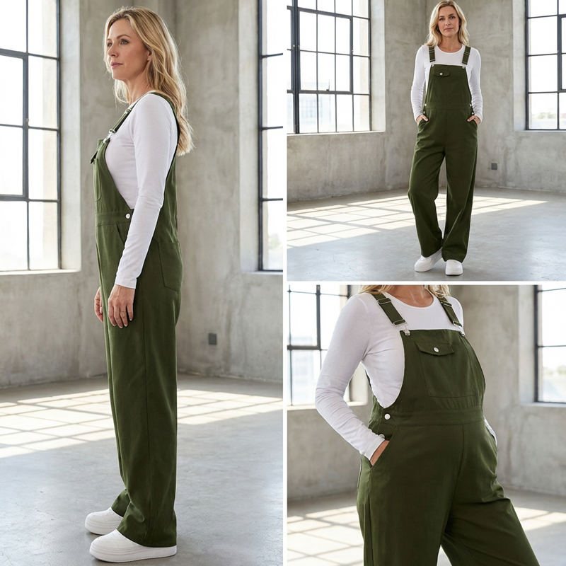 🎉 Neujahrsgeschenk – 50% RABATT!👖Damen Retro-Cargo-Overalls: Verstellbare Träger + Taschen – Lässig & vielseitig für Alltag & Freizeit