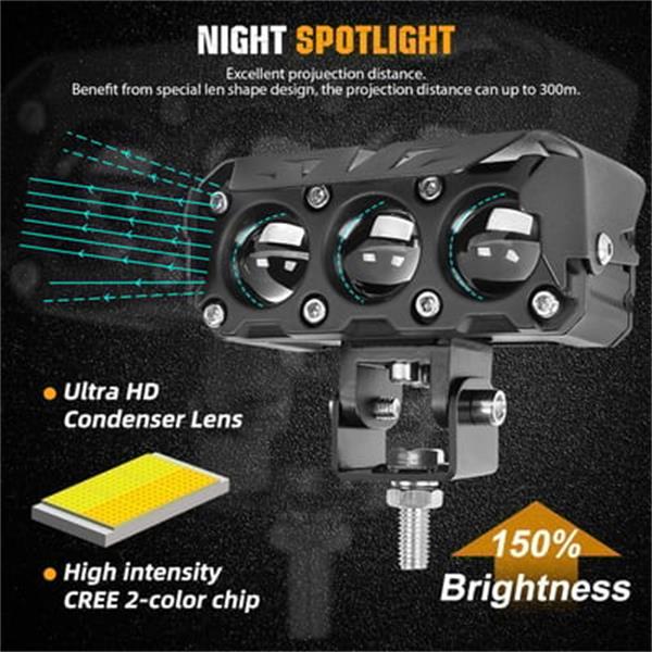 💘 Valentinstagsangebot: 50% Rabatt! 🔦 Universal LED Zusatzlicht: 4500 Lumen | 2 Farbmodi (Gelb/Weiß) | IP67 Wasserdicht – Für Motorräder, Autos, UTVs & Offroad-Fahrzeuge