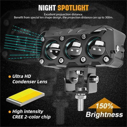 💘 Valentinstagsangebot: 50% Rabatt! 🔦 Universal LED Zusatzlicht: 4500 Lumen | 2 Farbmodi (Gelb/Weiß) | IP67 Wasserdicht – Für Motorräder, Autos, UTVs & Offroad-Fahrzeuge
