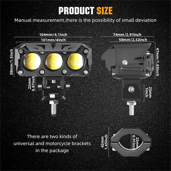 💘 Valentinstagsangebot: 50% Rabatt! 🔦 Universal LED Zusatzlicht: 4500 Lumen | 2 Farbmodi (Gelb/Weiß) | IP67 Wasserdicht – Für Motorräder, Autos, UTVs & Offroad-Fahrzeuge
