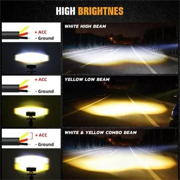 💘 Valentinstagsangebot: 50% Rabatt! 🔦 Universal LED Zusatzlicht: 4500 Lumen | 2 Farbmodi (Gelb/Weiß) | IP67 Wasserdicht – Für Motorräder, Autos, UTVs & Offroad-Fahrzeuge