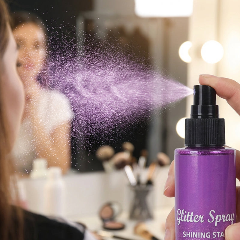 🎉 Neujahrsgeschenk – 50% RABATT!✨ Shining Star Glitter Spray: Haar & Lichaam – Langdurige glans & huidvriendelijk
