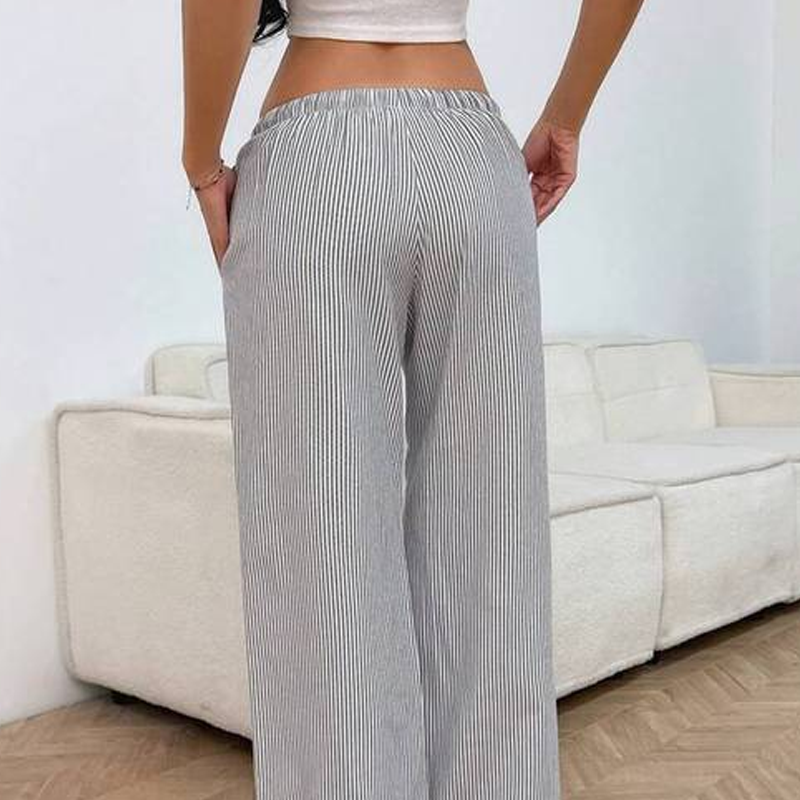 🎉 Neujahrsgeschenk – 50% RABATT!👖Damen gestreifte Weithose: Vertikale Streifen + Kordelzug – bequem & schlankmachend für den Sommer