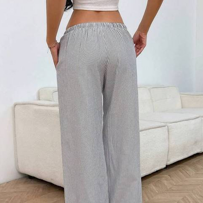 🎉 Neujahrsgeschenk – 50% RABATT!👖Damen gestreifte Weithose: Vertikale Streifen + Kordelzug – bequem & schlankmachend für den Sommer