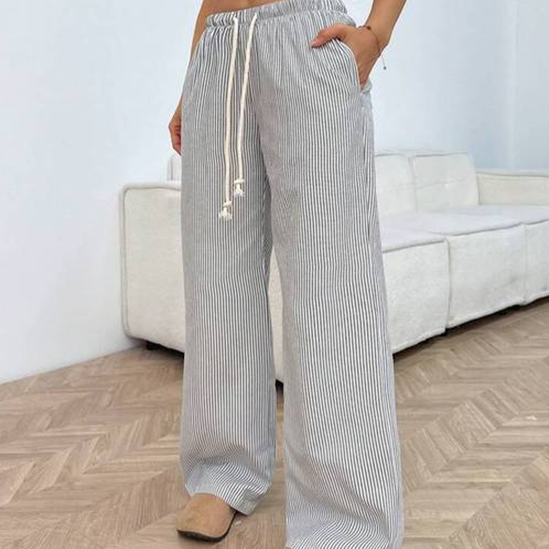 🎉 Neujahrsgeschenk – 50% RABATT!👖Damen gestreifte Weithose: Vertikale Streifen + Kordelzug – bequem & schlankmachend für den Sommer