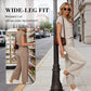 Short Sleeve Top and Wide Leg Pants Outfit