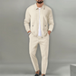 Herren stilvolles 2-teiliges Set: Jacke mit Hemdkragen und Jogginghose