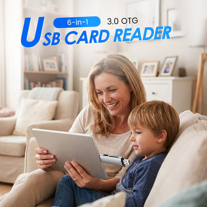 🎉 Neujahrsgeschenk – 50% RABATT!💻 6-in-1 USB 3.0 OTG-Kartenleser – Schnelle Datenübertragung & Multi-Geräte-Kompatibilität!