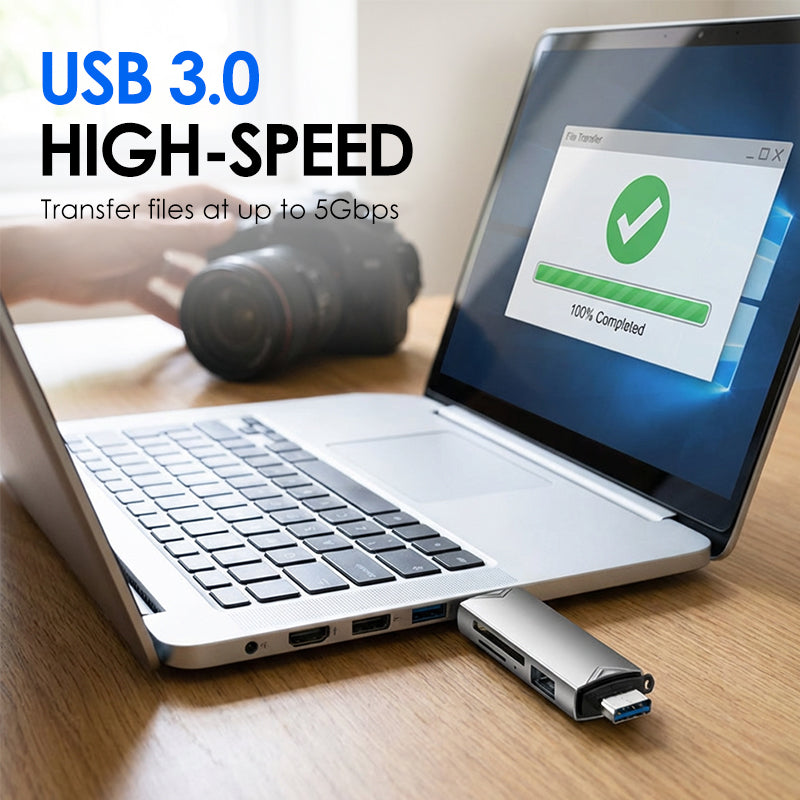🎉 Neujahrsgeschenk – 50% RABATT!💻 6-in-1 USB 3.0 OTG-Kartenleser – Schnelle Datenübertragung & Multi-Geräte-Kompatibilität!