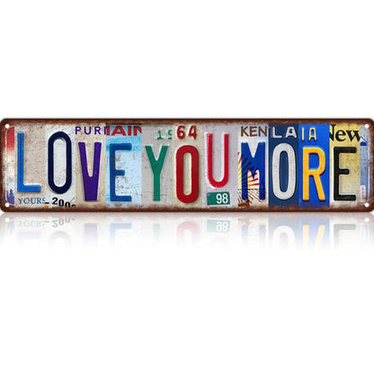💘 Valentinstagsangebot: 50% Rabatt!💖 Nostalgisches "Love You More"-Nummernschild aus Blech – rustikale Wanddekoration & perfektes Geschenk!