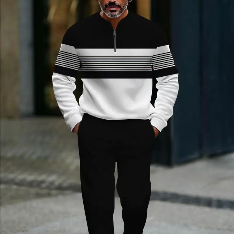 🌞Frühlingserwachen: 50% Rabatt!👕Herren-Trainingsanzug mit Grafikprint – Quarter-Zip & Relaxed Fit | Komfortabel & stilvoll!