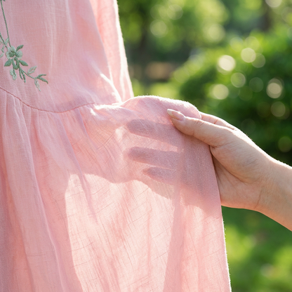 💘 Valentinstagsangebot: 50% Rabatt!🌸 Damen-Casualkleid, locker fallend, Midi-Länge mit Stickerei – Bequem & elegant für den Sommer!