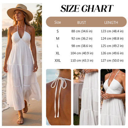 🌞Frühlingserwachen: 50% Rabatt!👗Halsfreies, rückenfreies Layering-Maxikleid – Bohemian Chic & fließend bequem!
