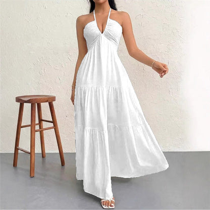 🌞Frühlingserwachen: 50% Rabatt!👗Halsfreies, rückenfreies Layering-Maxikleid – Bohemian Chic & fließend bequem!
