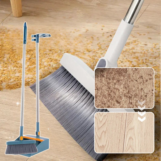🌞Frühlingserwachen: 50% Rabatt!🧹 Besen & Kehrschaufel Set mit 180° schwenkbarem Bürstenkopf – Selbstreinigend & Ergonomisch für Saubere Böden