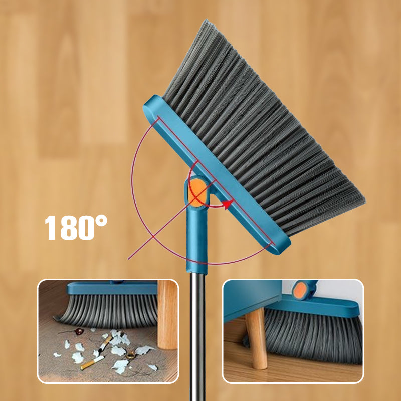 🌞Frühlingserwachen: 50% Rabatt!🧹 Besen & Kehrschaufel Set mit 180° schwenkbarem Bürstenkopf – Selbstreinigend & Ergonomisch für Saubere Böden