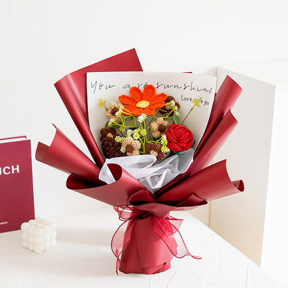 🌞Frühlingserwachen: 50% Rabatt!💐 Handgefertigter Häkel-Blumenstrauß | Langanhaltende Schönheit & Allergikerfreundlich | Fertiges Geschenk