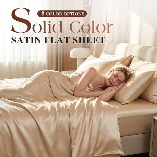 🌞Frühlingserwachen: 50% Rabatt!🛏️ Unifarbenes Satin-Spannbettlaken | Haar- & hautfreundlich | Temperaturausgleichend | Langlebig & maschinenwaschbar