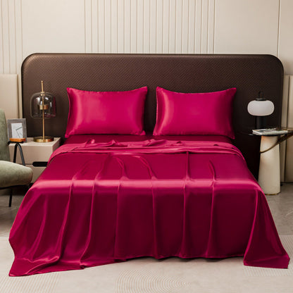 🌞Frühlingserwachen: 50% Rabatt!🛏️ Unifarbenes Satin-Spannbettlaken | Haar- & hautfreundlich | Temperaturausgleichend | Langlebig & maschinenwaschbar