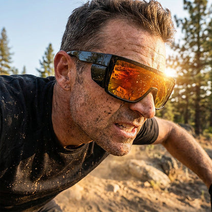 🌞Frühlingserwachen: 50% Rabatt!🚴‍♂️ Verspiegelte Fahrradbrille – UV400-Schutz & abnehmbare Seitenteile für maximalen Augenschutz