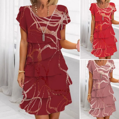 🌞Frühlingserwachen: 50% Rabatt!👗 Damen Elegantes Rüschenkleid – Leichter Atmungsaktiver Stoff & Schmeichelhafter Schnitt für Jeden Anlass