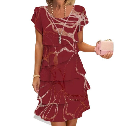 🌞Frühlingserwachen: 50% Rabatt!👗 Damen Elegantes Rüschenkleid – Leichter Atmungsaktiver Stoff & Schmeichelhafter Schnitt für Jeden Anlass