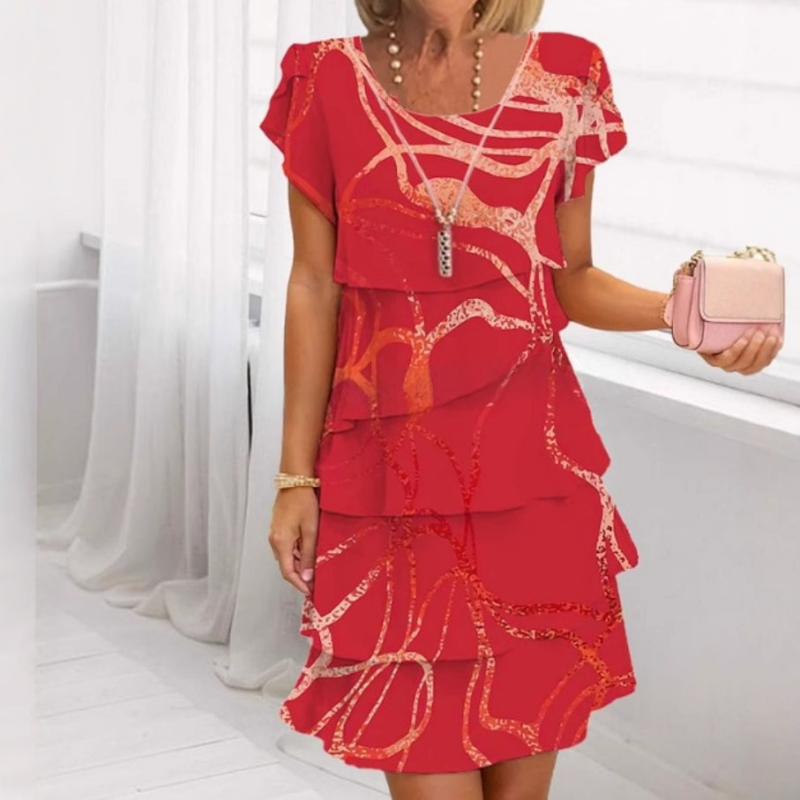 🌞Frühlingserwachen: 50% Rabatt!👗 Damen Elegantes Rüschenkleid – Leichter Atmungsaktiver Stoff & Schmeichelhafter Schnitt für Jeden Anlass