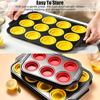 🌞Frühlingserwachen: 50% Rabatt!🧁 Zusammenklappbare Silikon-Muffinform – Antihaft & platzsparend für perfekte Backergebnisse