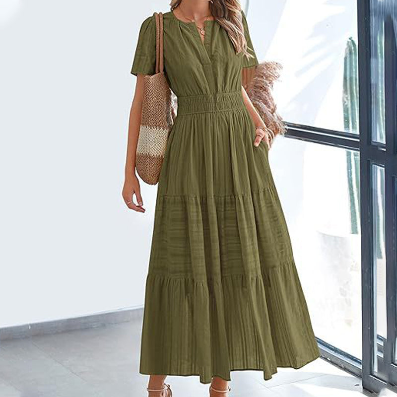 🌞Frühlingserwachen: 50% Rabatt!🌿 Damen Lässiges Maxikleid aus 100% Baumwolle – Sommerleicht, figurbetont & pflegeleicht für Strand & Brunch