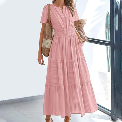 🌞Frühlingserwachen: 50% Rabatt!🌿 Damen Lässiges Maxikleid aus 100% Baumwolle – Sommerleicht, figurbetont & pflegeleicht für Strand & Brunch