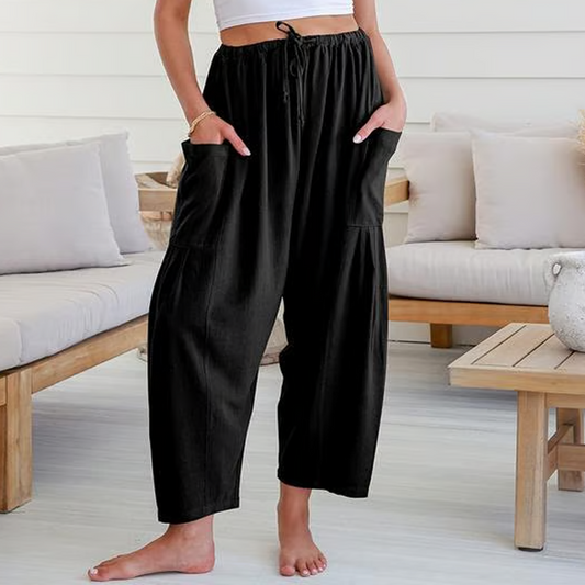 👖✨ 50% RABATT! Einfarbige Damenhose mit weitem Bein – Lässig, bequem & perfekt für einen lässig-eleganten Look 🍂