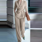 🌞Frühlingserwachen: 50% Rabatt!👔 Damen Eleganter Hosenanzug: Blazer mit Bindegürtel + Weitbeinhose – Bequem, stylisch & vielseitig für Büro & Events