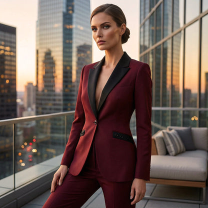 🌞Frühlingserwachen: 50% Rabatt!✨ Modernes Anzugset – Kontrastrevers & Strukturierte Silhouette, Elegant & Vielseitig für Büro & Festlichkeiten