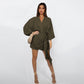 🌞Frühlingserwachen: 50% Rabatt!🔥 Damen Wickelkleid mit V-Ausschnitt & Kimono-Ärmeln – Figurbetontes Knotendetail, atmungsaktiv & vielseitig kombinierbar