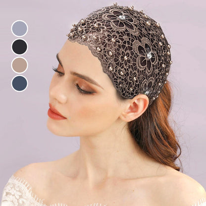 🌞Frühlingserwachen: 50% Rabatt!✨ Breites Haarband aus Guipure-Spitze mit Perlen & Blumenmotiv – Kaschiert dünner werdendes Haar & verleiht eine elegante Ausstrahlung!