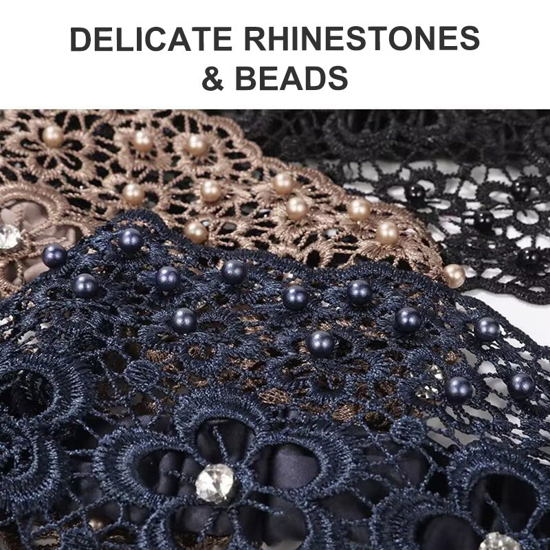 🌞Frühlingserwachen: 50% Rabatt!✨ Breites Haarband aus Guipure-Spitze mit Perlen & Blumenmotiv – Kaschiert dünner werdendes Haar & verleiht eine elegante Ausstrahlung!