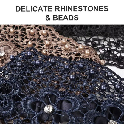🌞Frühlingserwachen: 50% Rabatt!✨ Breites Haarband aus Guipure-Spitze mit Perlen & Blumenmotiv – Kaschiert dünner werdendes Haar & verleiht eine elegante Ausstrahlung!