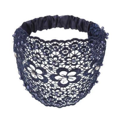 🌞Frühlingserwachen: 50% Rabatt!✨ Breites Haarband aus Guipure-Spitze mit Perlen & Blumenmotiv – Kaschiert dünner werdendes Haar & verleiht eine elegante Ausstrahlung!