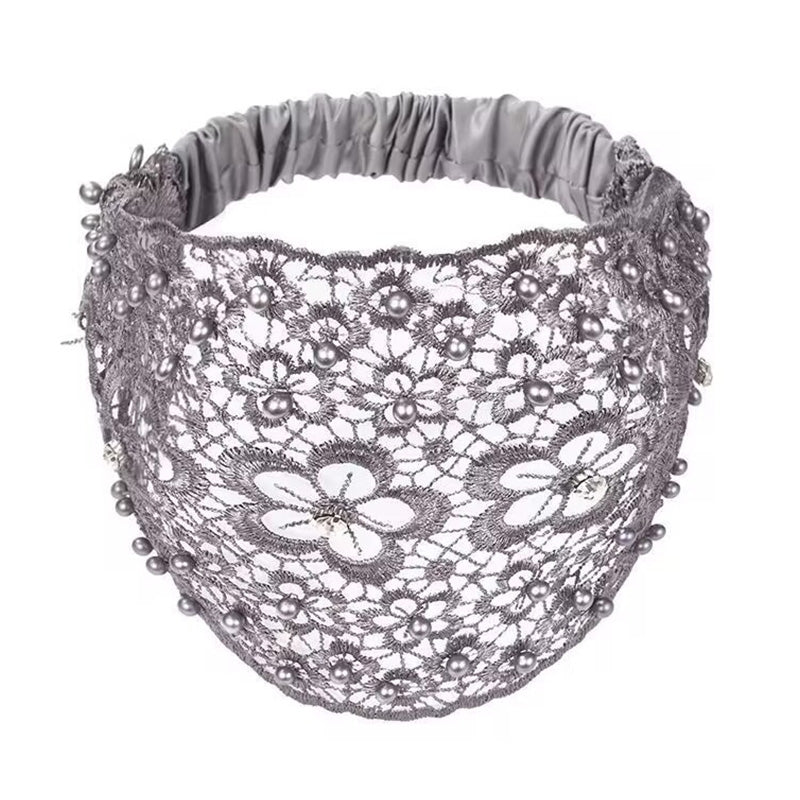 🌞Frühlingserwachen: 50% Rabatt!✨ Breites Haarband aus Guipure-Spitze mit Perlen & Blumenmotiv – Kaschiert dünner werdendes Haar & verleiht eine elegante Ausstrahlung!