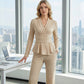 🌞Frühlingserwachen: 50% Rabatt!✨Damen 2-teiliges Peplum-Set – Crossover-V-Ausschnitt & Wickelgürtel, Strukturierter Stoff für Sanduhr-Silhouette