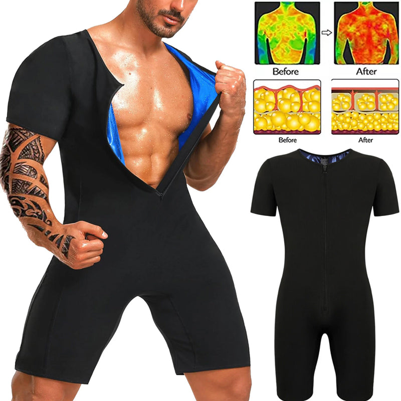🌞Frühlingserwachen: 50% Rabatt!🔥 Ganzkörper-Sauna-Overall für Herren – Kalorienverbrauch steigern & Muskelkompression – mit wärmespeicherndem Polymergewebe – leicht & langlebig
