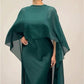 🌞Frühlingserwachen: 50% Rabatt!✨Elegantes Damen Cape-Kleid & Schal-Set – Fließendes Design, Zweiteilig & Vielseitig für Fest & Gala