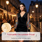 🌞Frühlingserwachen: 50% Rabatt!👗Damen Bodycon-Minikleid mit bestickten Mesh-Ärmeln – Schwarz, Romantisch für Frühling & Dates