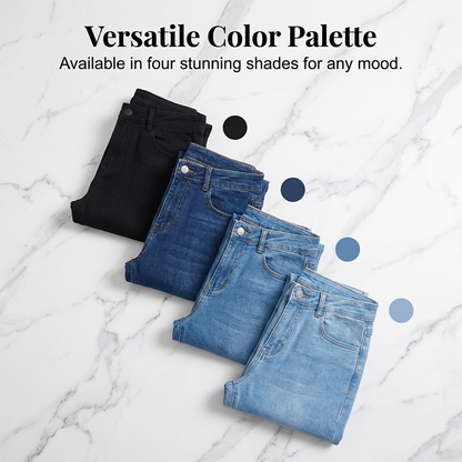 🌞Frühlingserwachen: 50% Rabatt!✨ Damen Hochtaillierte Schlagjeans – 4-Way-Stretch, Peach-Lift & Kurvenkontrolle, Elegant für Alltag & Büro