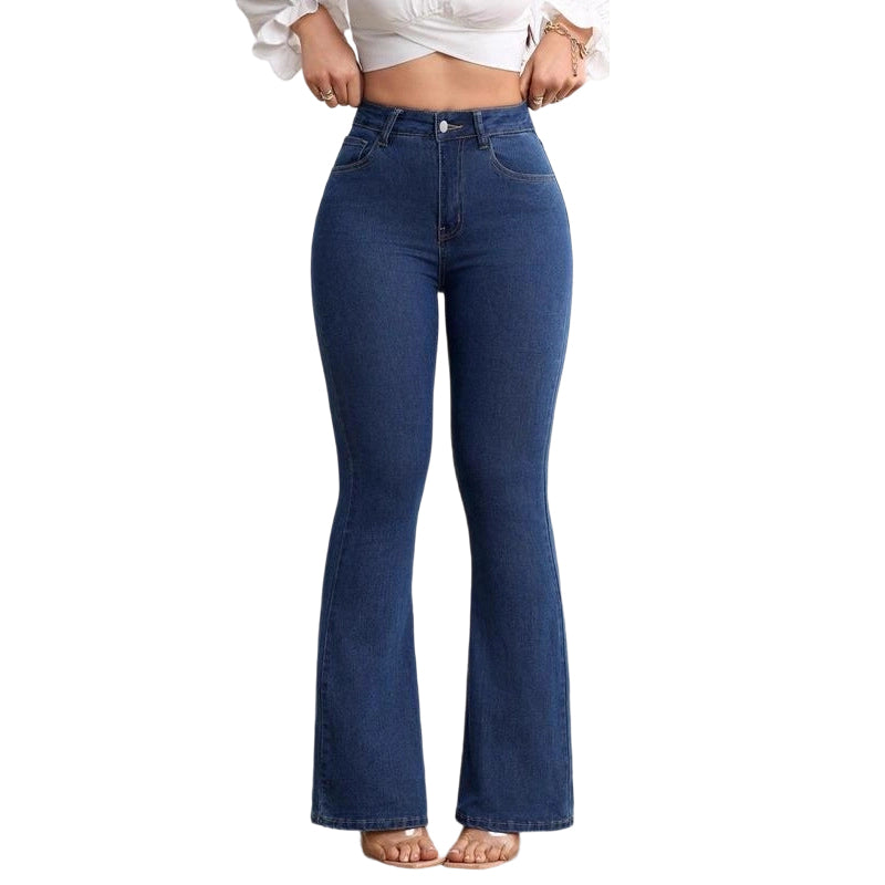 🌞Frühlingserwachen: 50% Rabatt!✨ Damen Hochtaillierte Schlagjeans – 4-Way-Stretch, Peach-Lift & Kurvenkontrolle, Elegant für Alltag & Büro