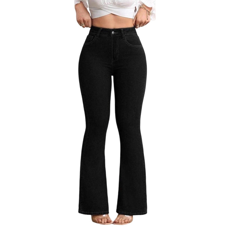🌞Frühlingserwachen: 50% Rabatt!✨ Damen Hochtaillierte Schlagjeans – 4-Way-Stretch, Peach-Lift & Kurvenkontrolle, Elegant für Alltag & Büro