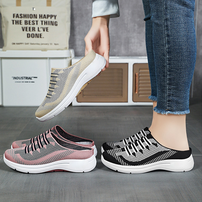 🌞Frühlingserwachen: 50% Rabatt!🔥Damen Rückenoffene Slip-On Sneaker – Atmungsaktives Mesh, Rutschfeste Sohle & Ergonomische Fußstütze, Bequem für Alltag