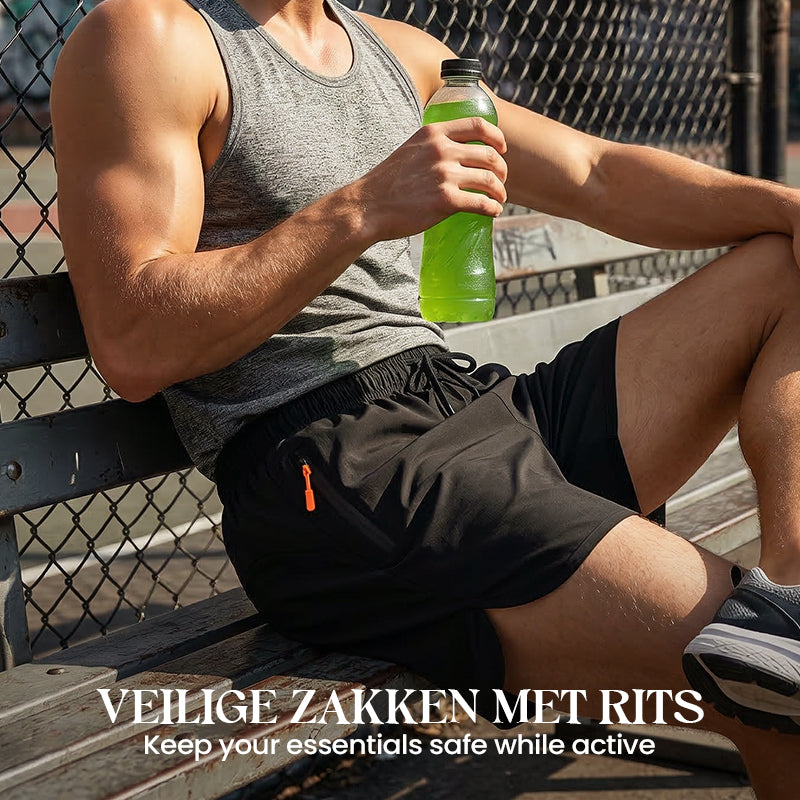 🌞Frühlingserwachen: 50% Rabatt!🔥Performance Sport-Shorts: Atmungsaktive Herren Laufhose mit Reißverschlusstaschen